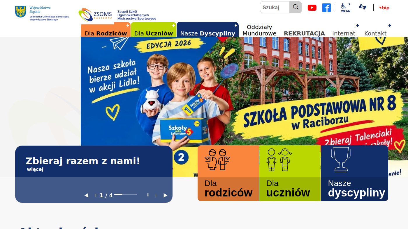 The home page of smsraciborz.pl