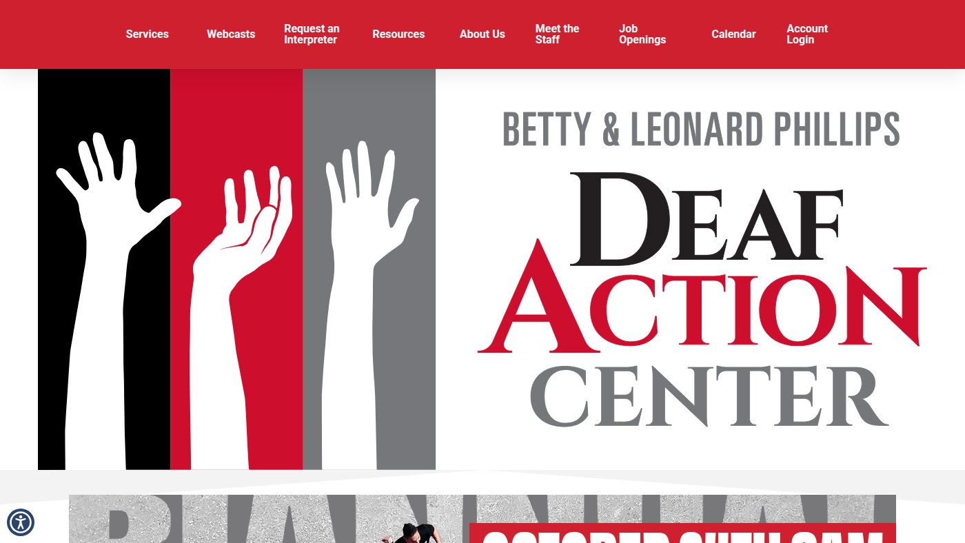 The home page of deafactioncenter.org