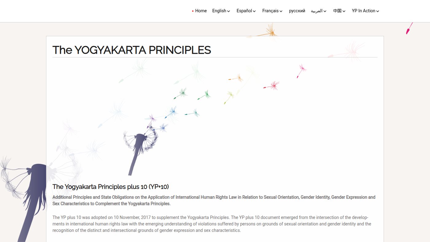 The home page of yogyakartaprinciples.org