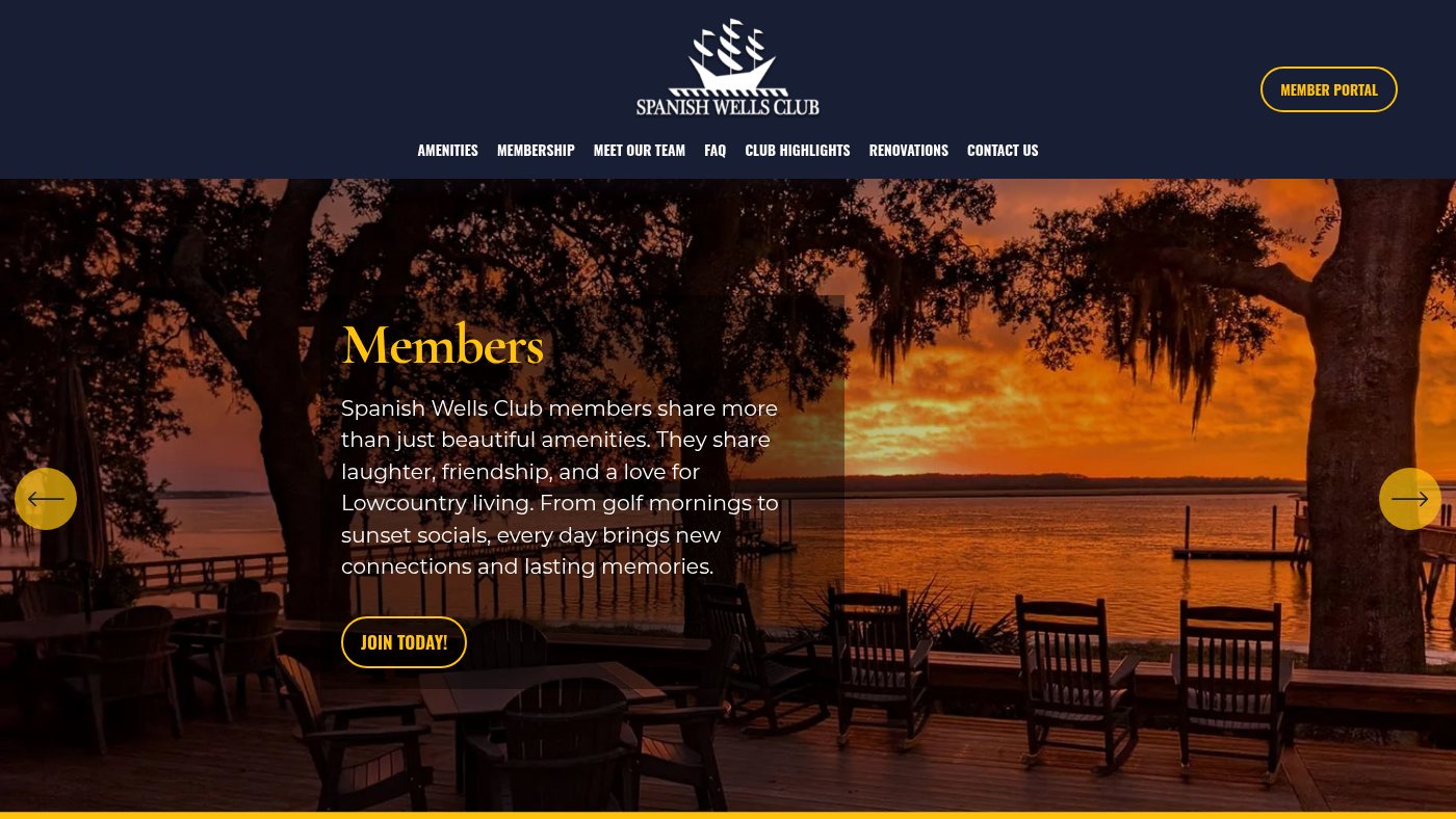 The home page of spanishwellsclub.com
