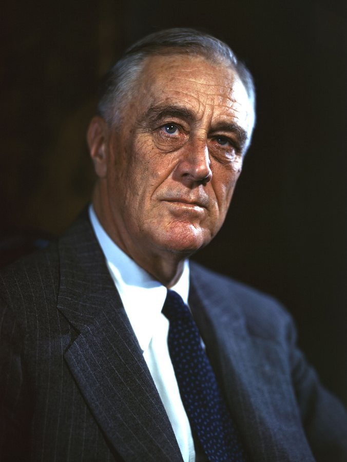 FDR 1944 campaign portrait, retouched and cropped