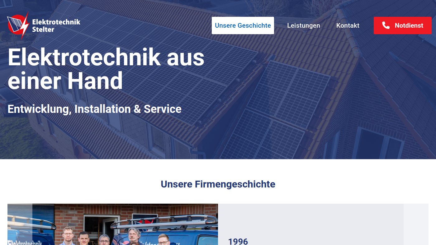 The home page of elektrotechnik-stelter.de