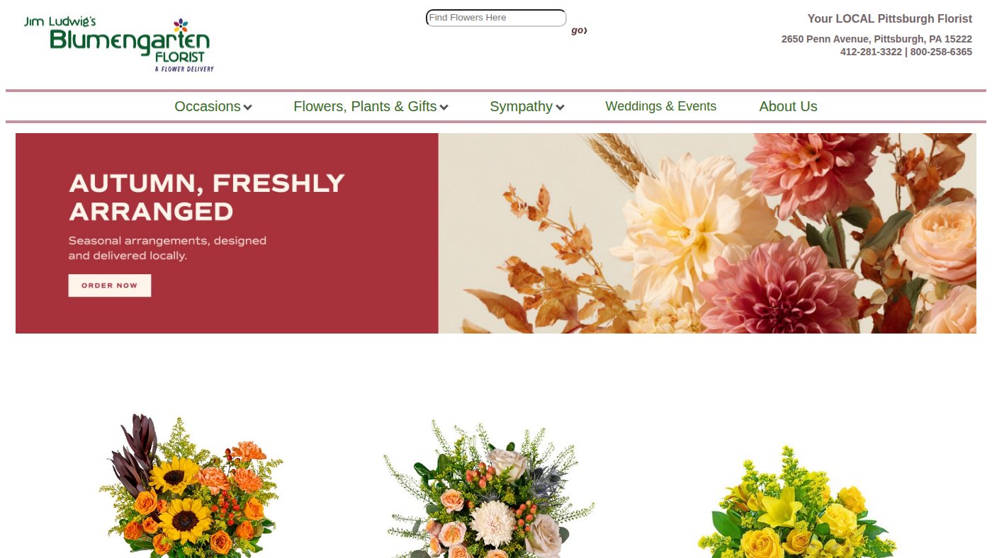 The home page of blumen.com