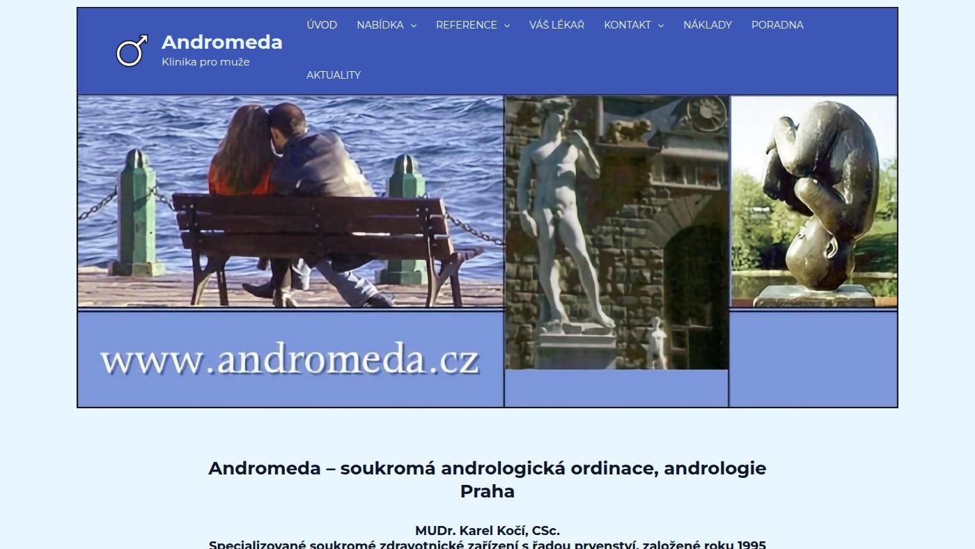 The home page of andromeda.cz