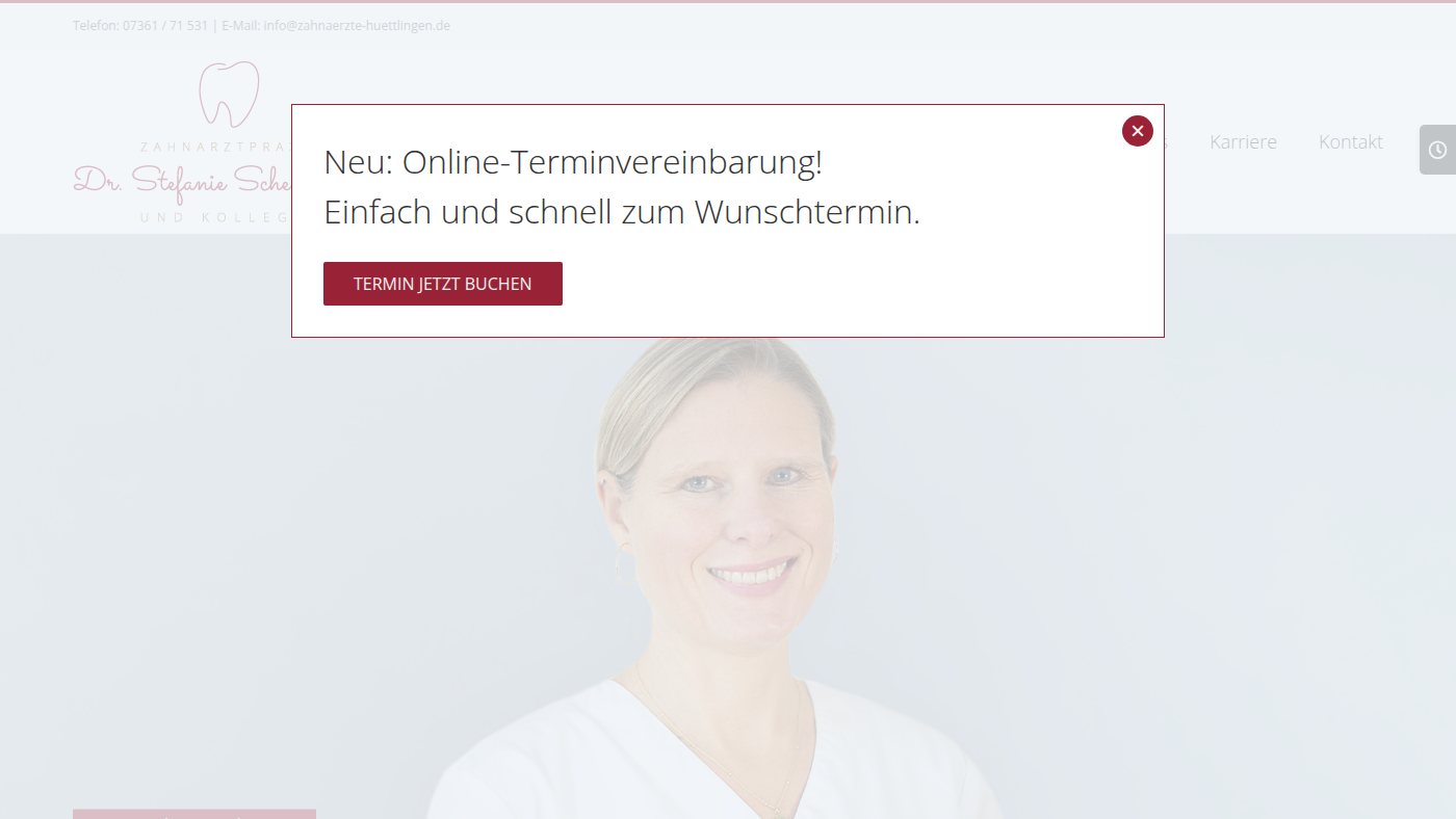 The home page of zahnaerzte-huettlingen.de