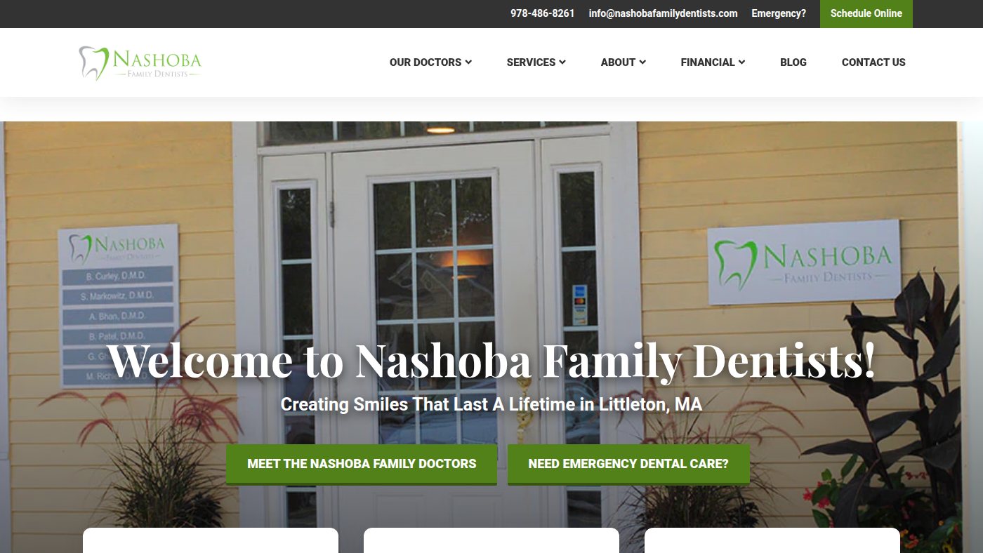 The home page of nashobafamilydentists.com