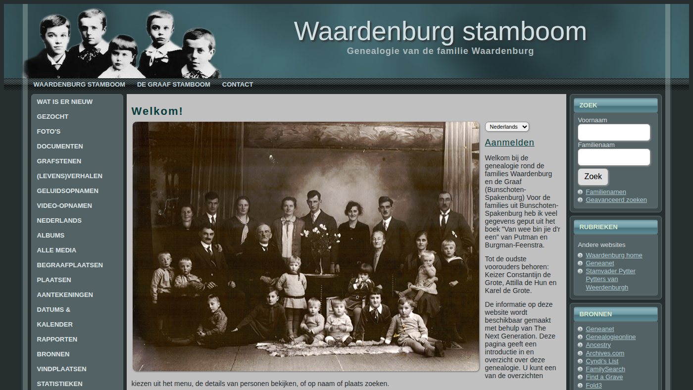 The home page of waardenburg.eu