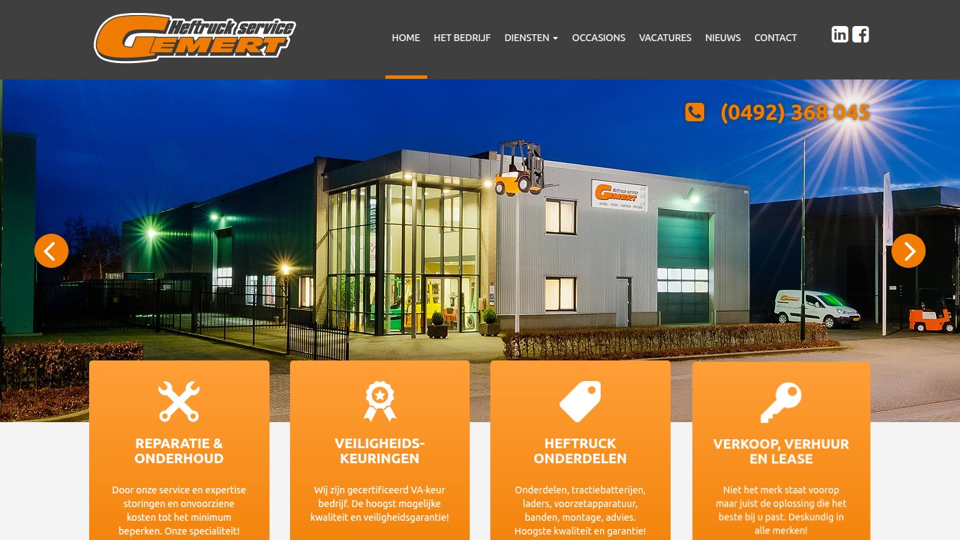 The home page of heftruckservicegemert.nl