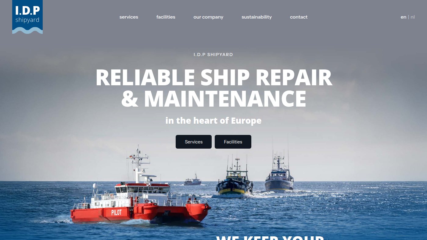 The home page of idp-shipyard.be