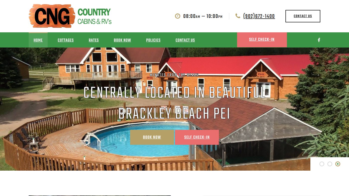 The home page of cngcountrycabins.com