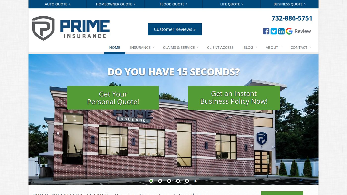 The home page of primeins.com