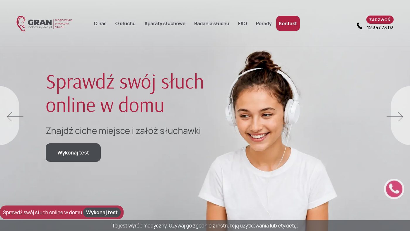 The home page of dobrzeslyszec.pl