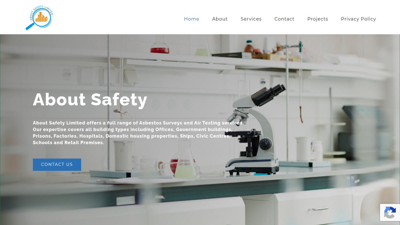 The home page of aboutsafety.ie