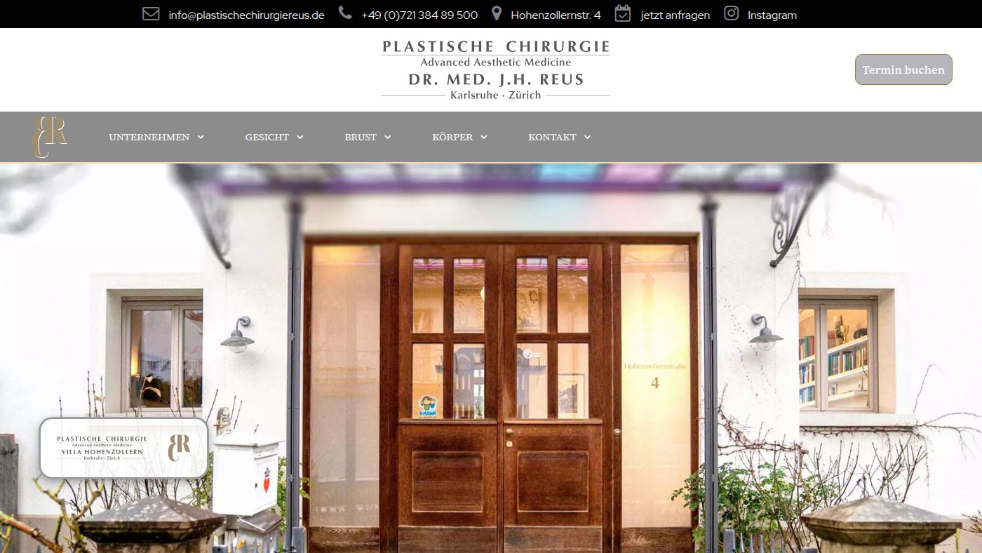 The home page of plastischechirurgiereus.de