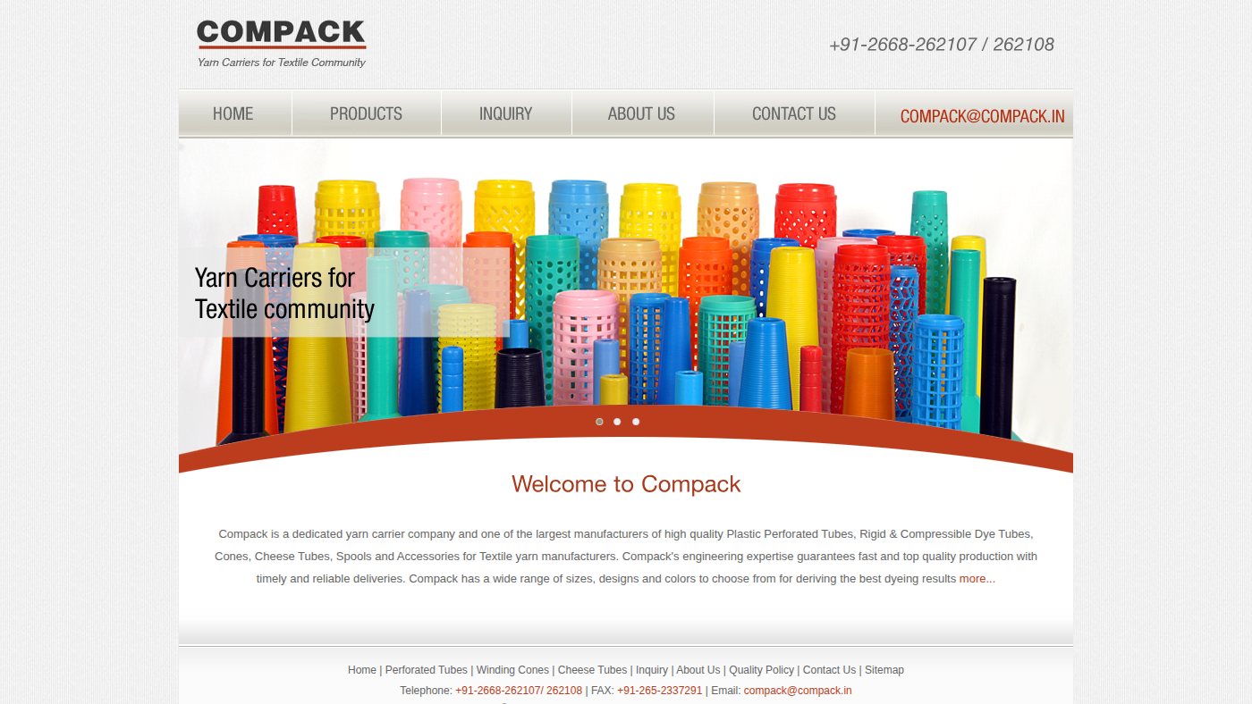 The home page of compack.in