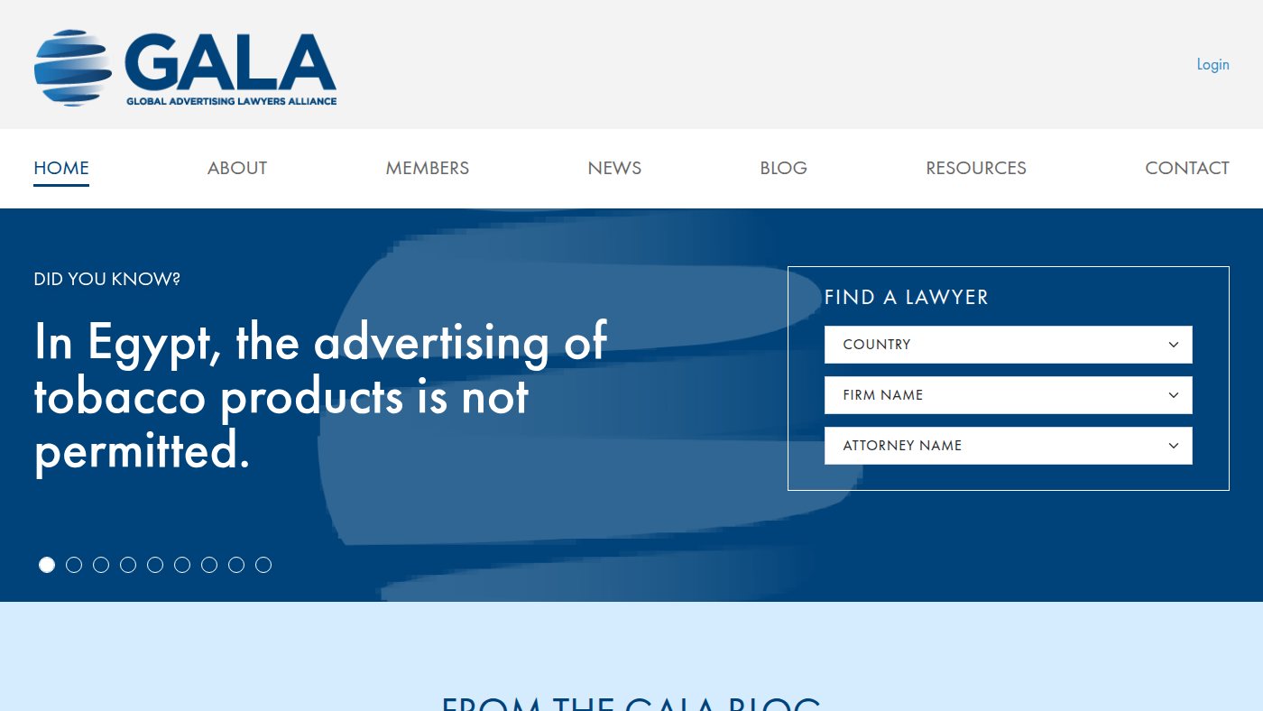 The home page of galalaw.com