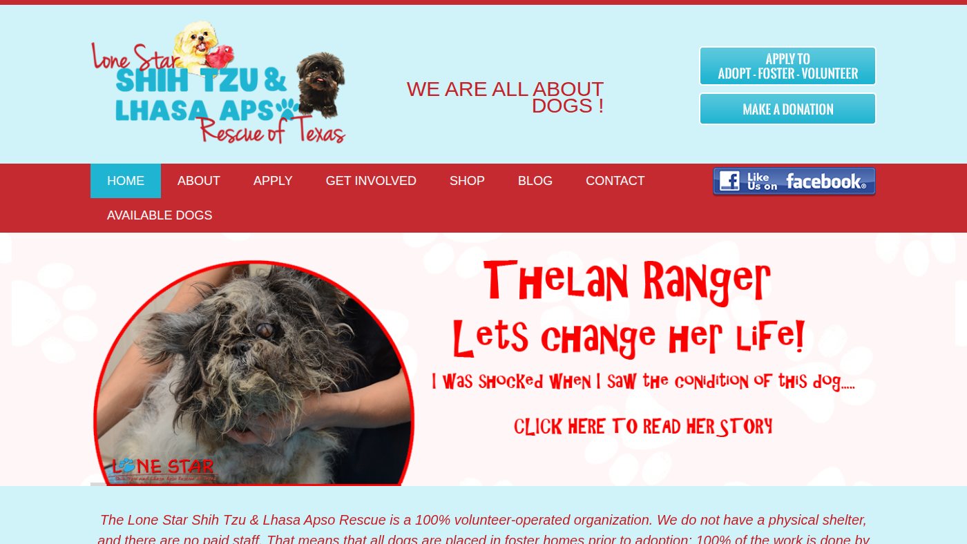 The home page of shihtzu-rescue.com