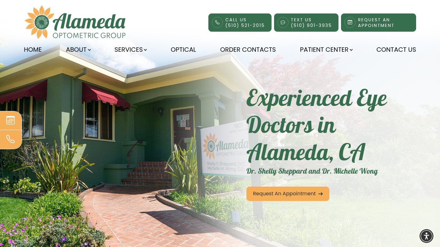 The home page of alamedaoptometricgroup.com