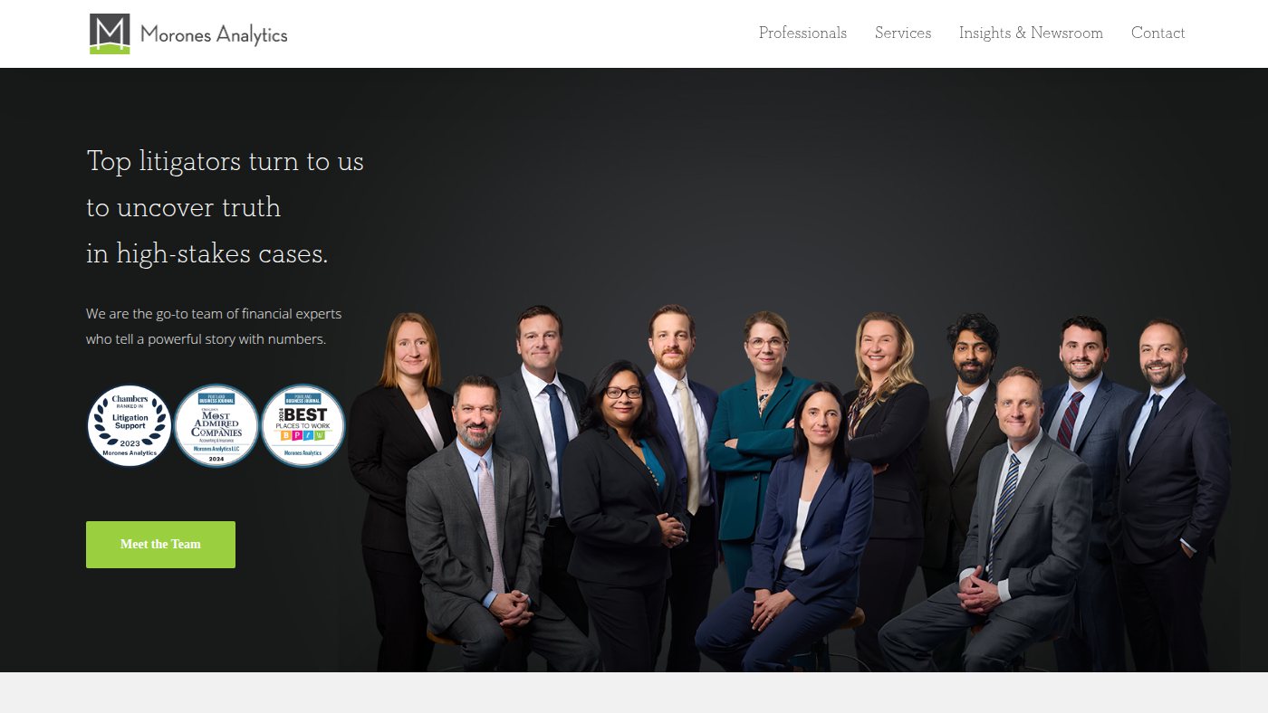 The home page of moronesanalytics.com