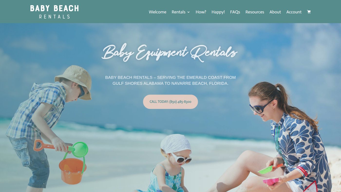The home page of baby-equipment-rentals.com