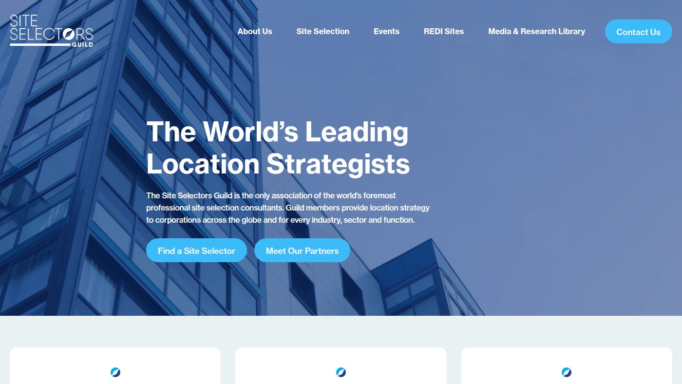The home page of siteselectorsguild.com
