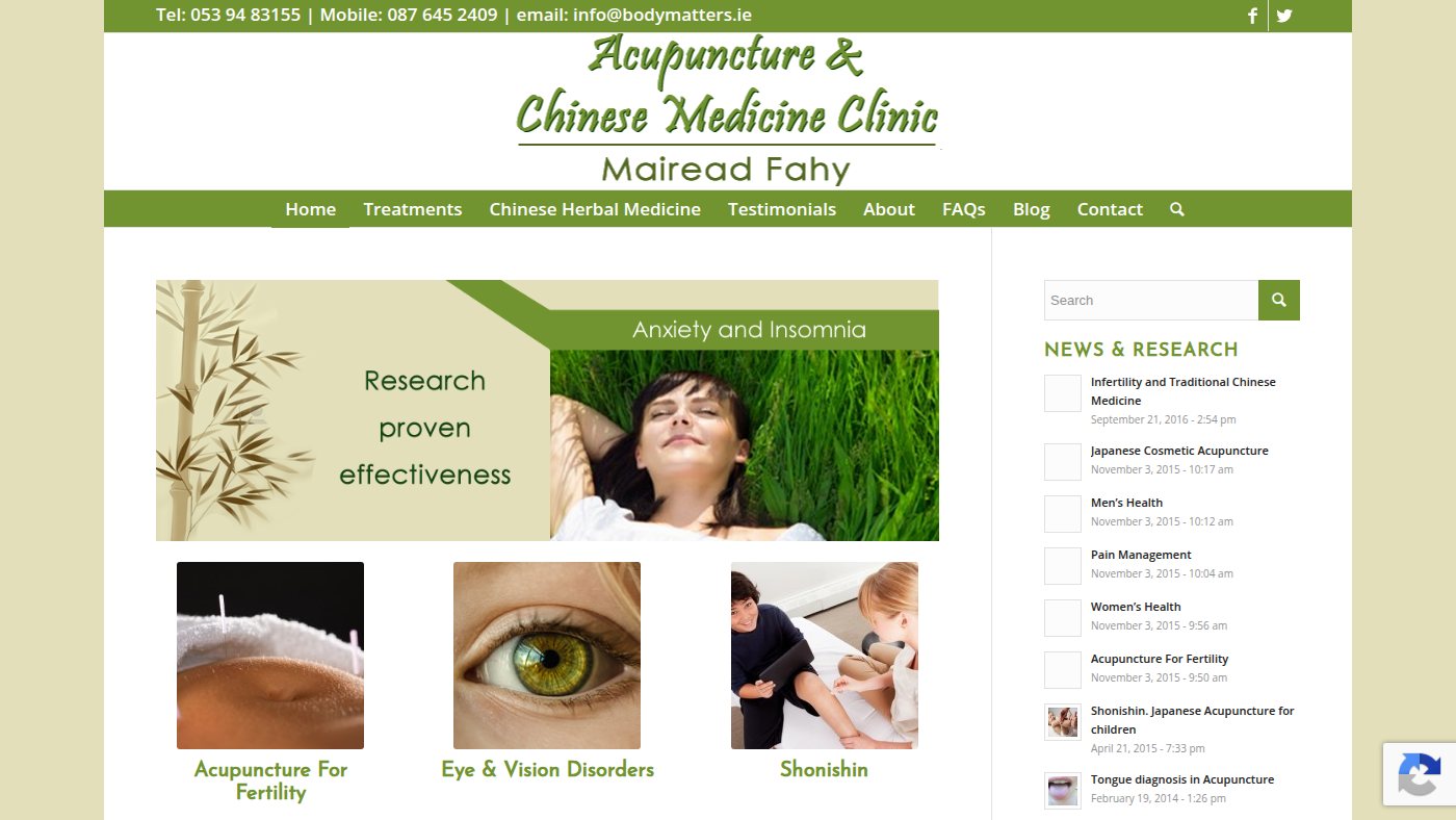 The home page of bodymatters.ie