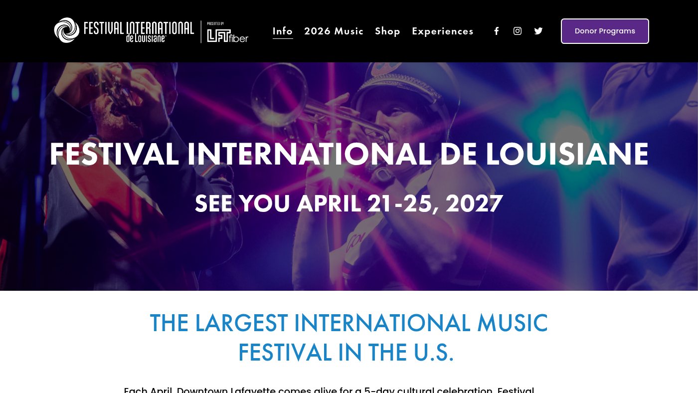 The home page of festivalinternational.org