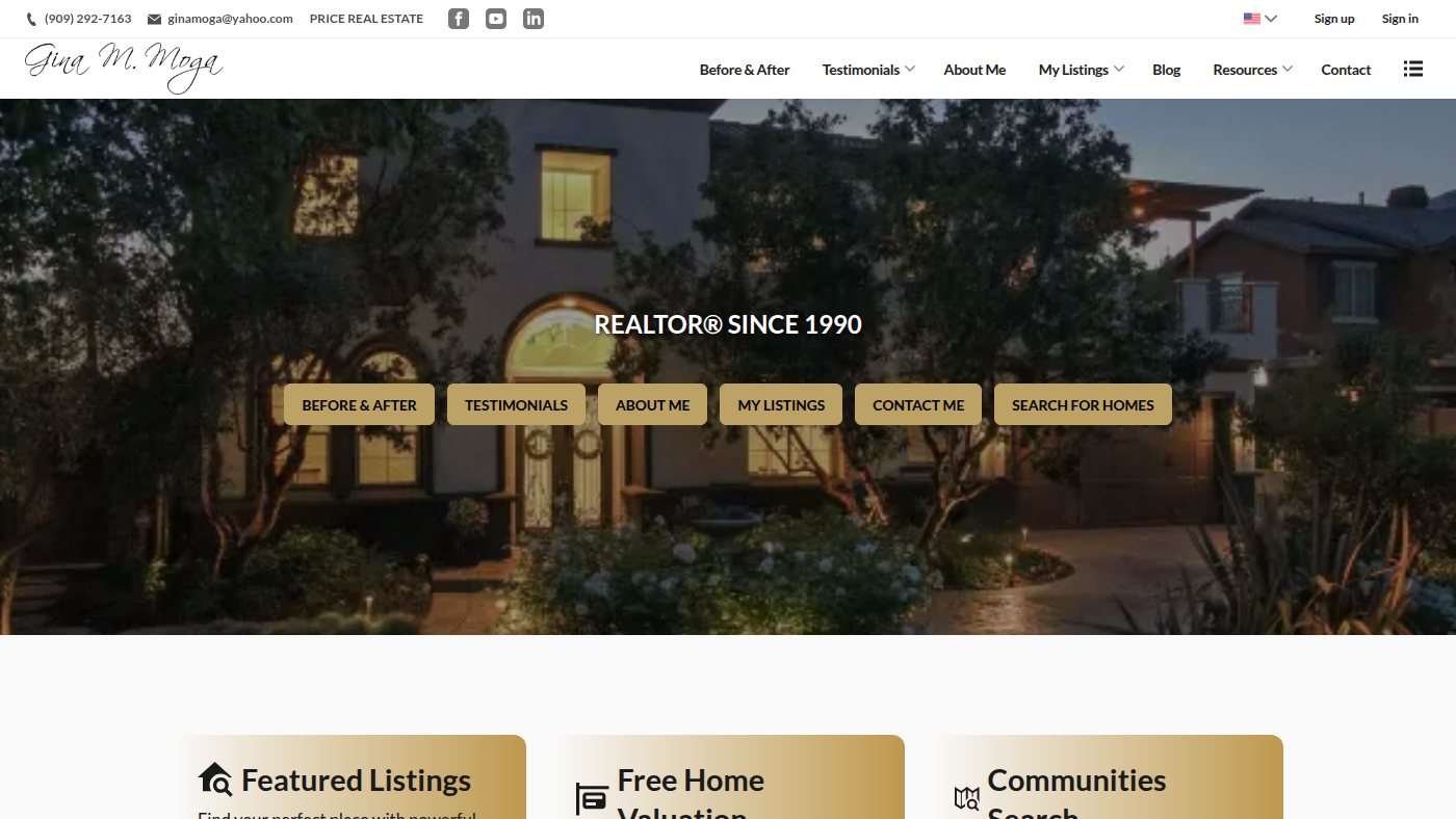 The home page of ginamoga.com