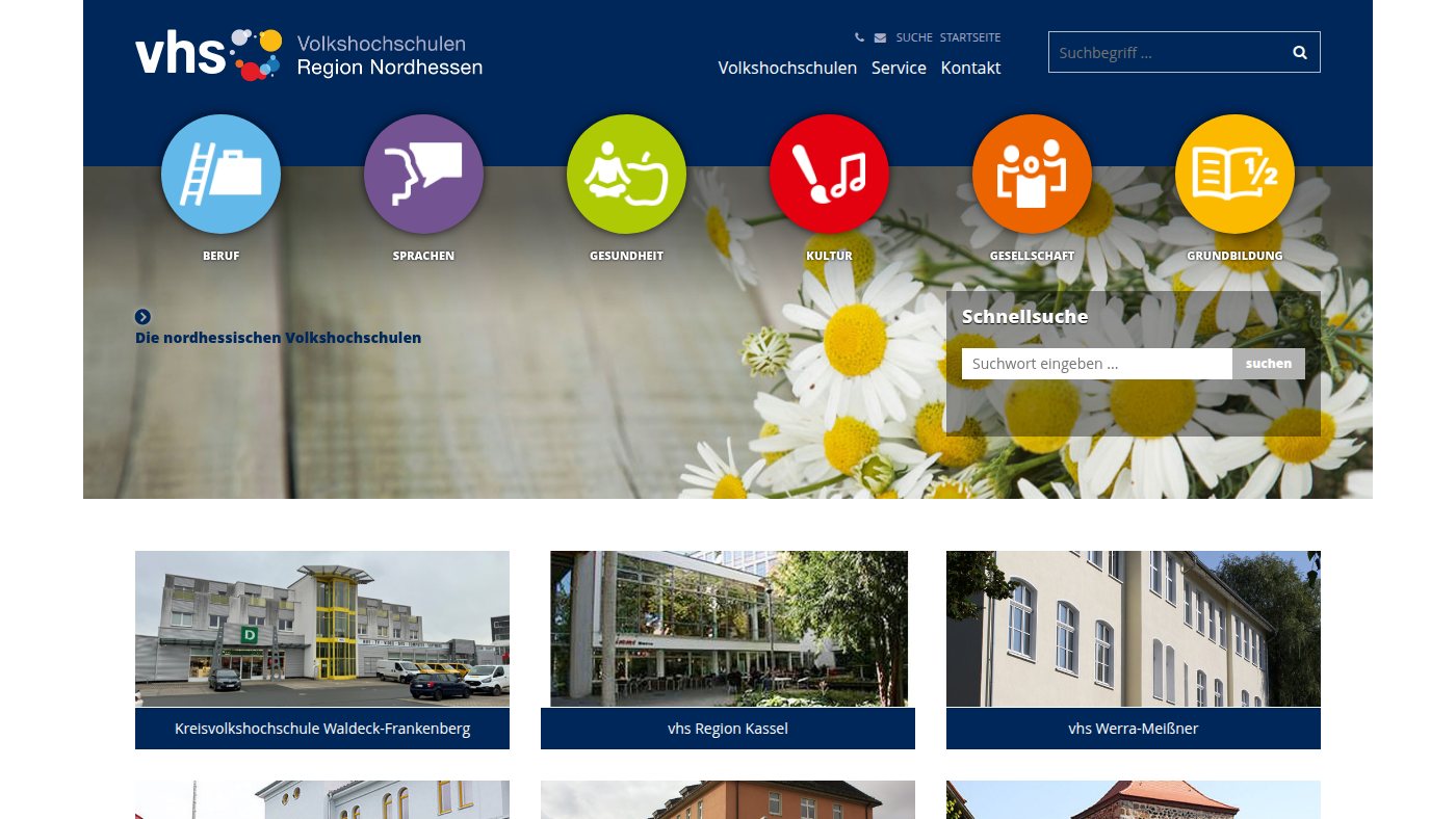 The home page of vhs-nordhessen.de