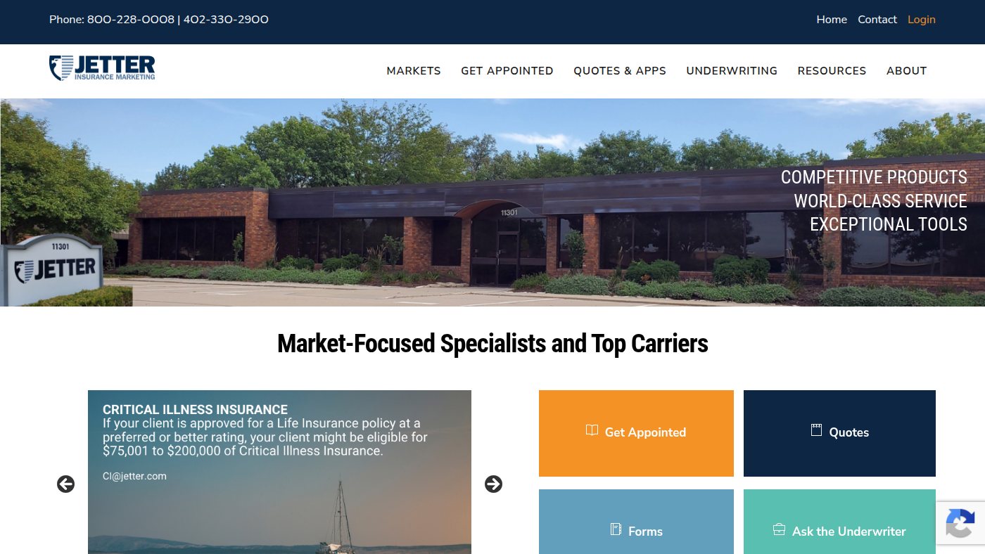 The home page of jetter.com
