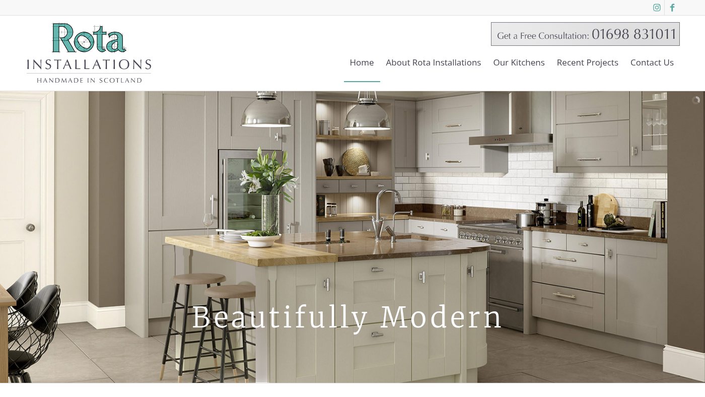 The home page of rota-installations.co.uk
