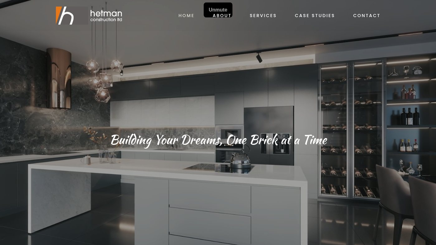The home page of hetmanconstruction.co.uk