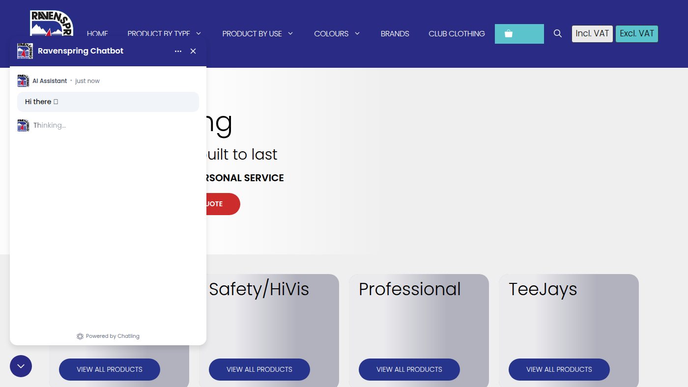 The home page of ravenspring.co.uk