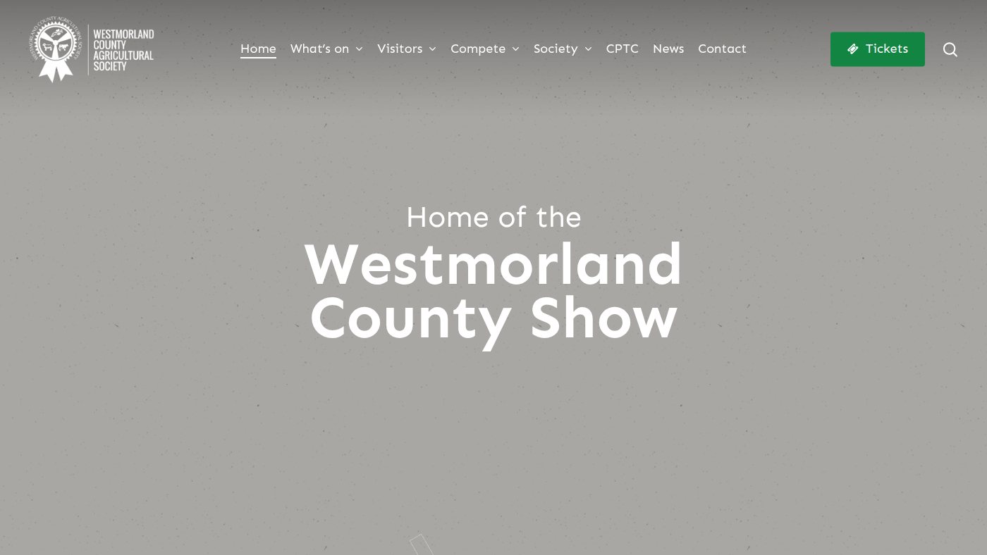 The home page of westmorlandshow.co.uk