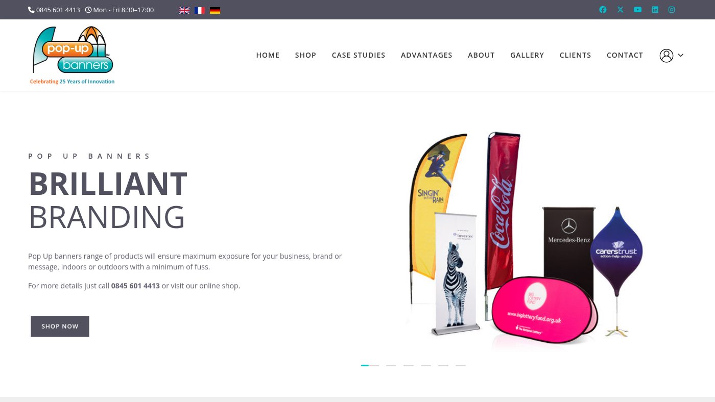 The home page of pop-upbanners.com