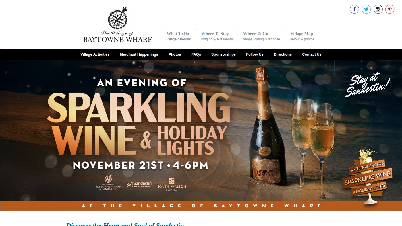 The home page of baytownewharf.com