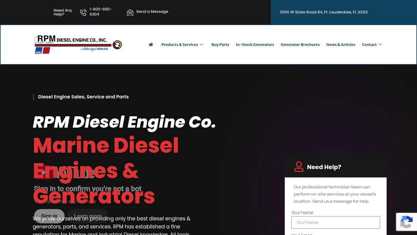 The home page of rpmdiesel.com