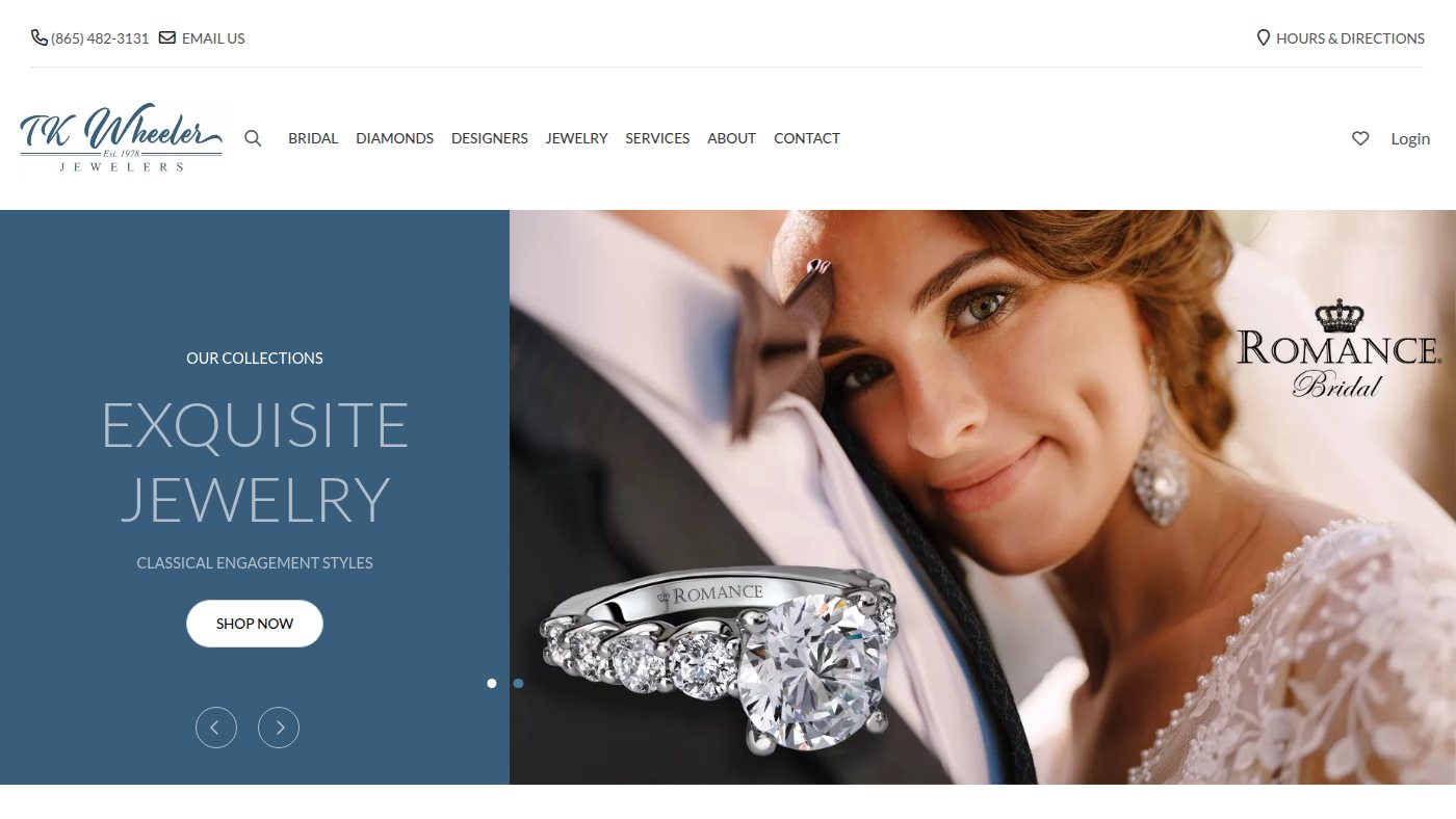 The home page of tkwheelerjewelers.com