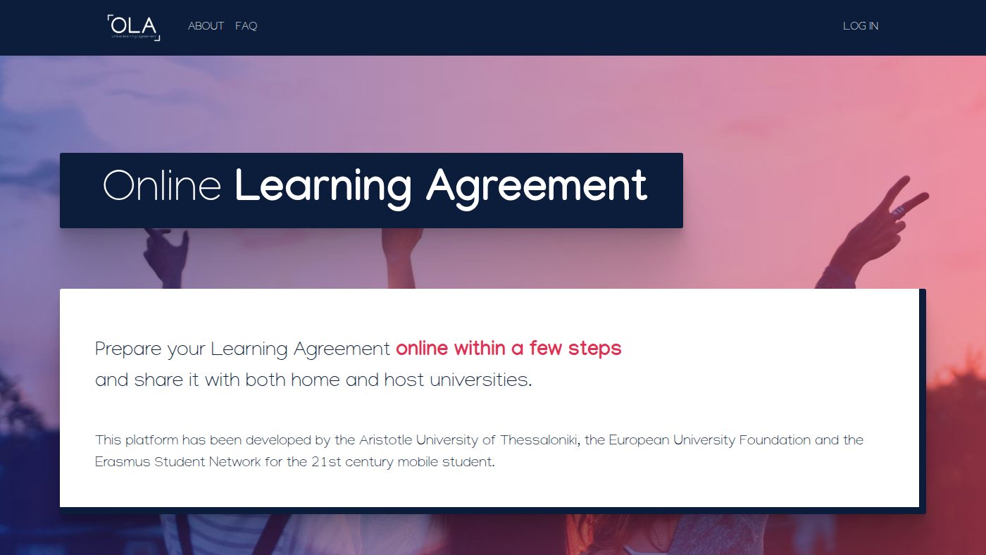 The home page of learning-agreement.eu
