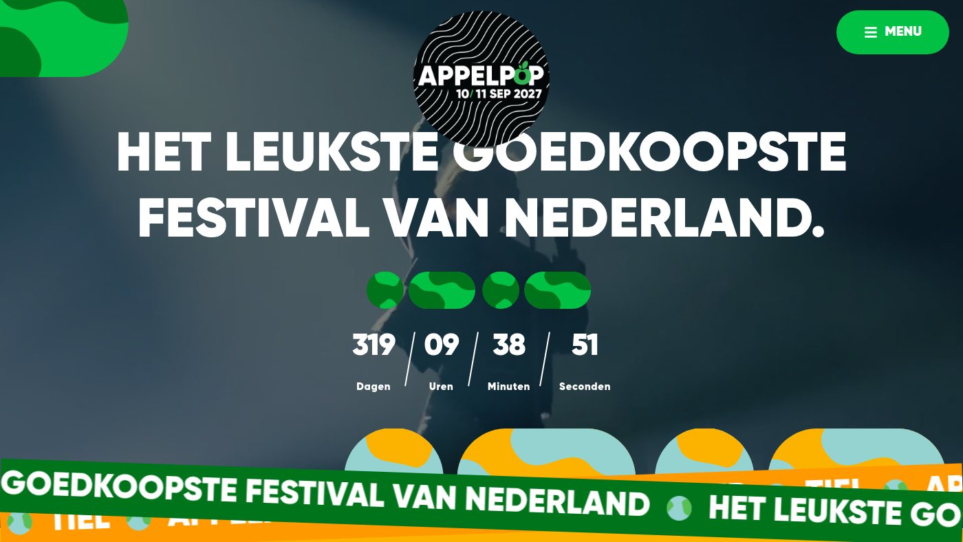 The home page of appelpop.nl