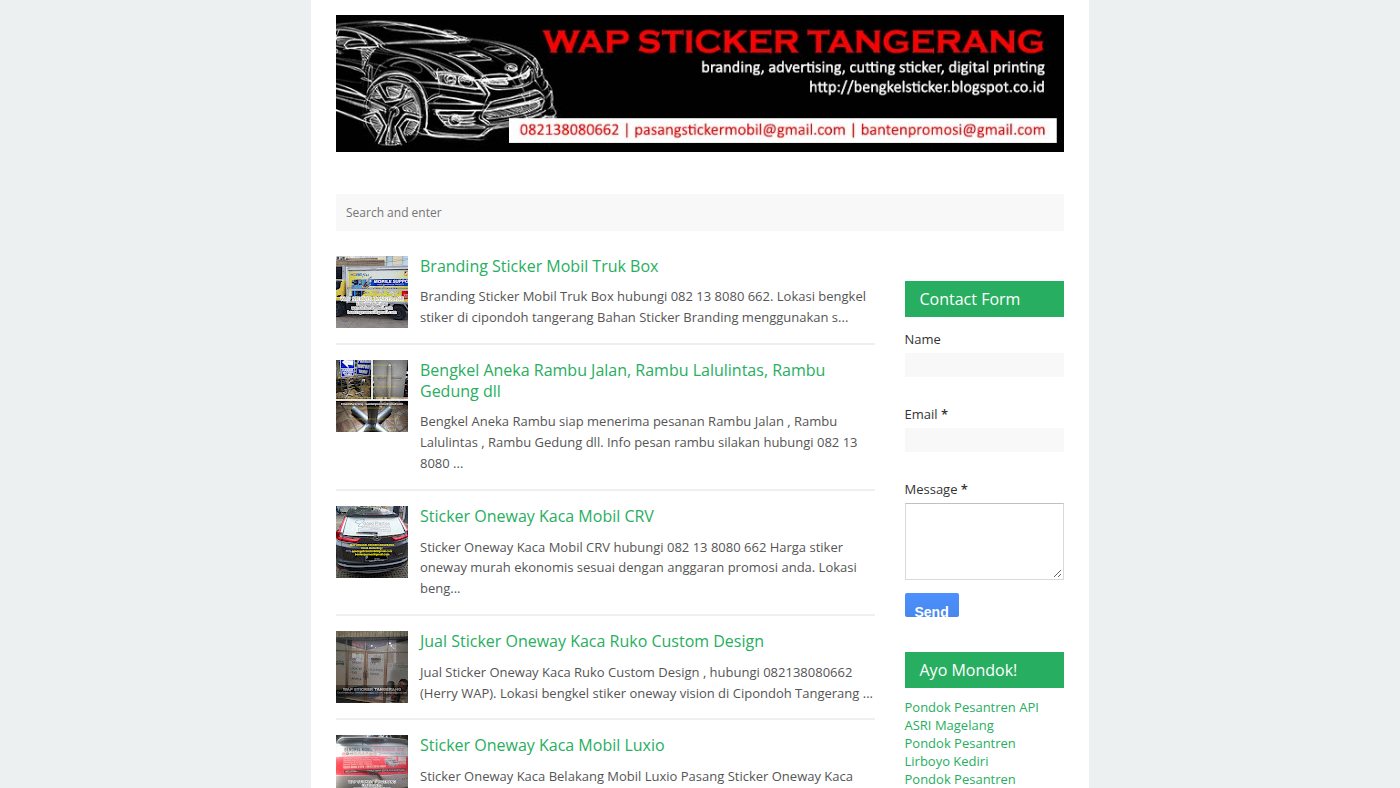The home page of bengkelsticker.blogspot.com