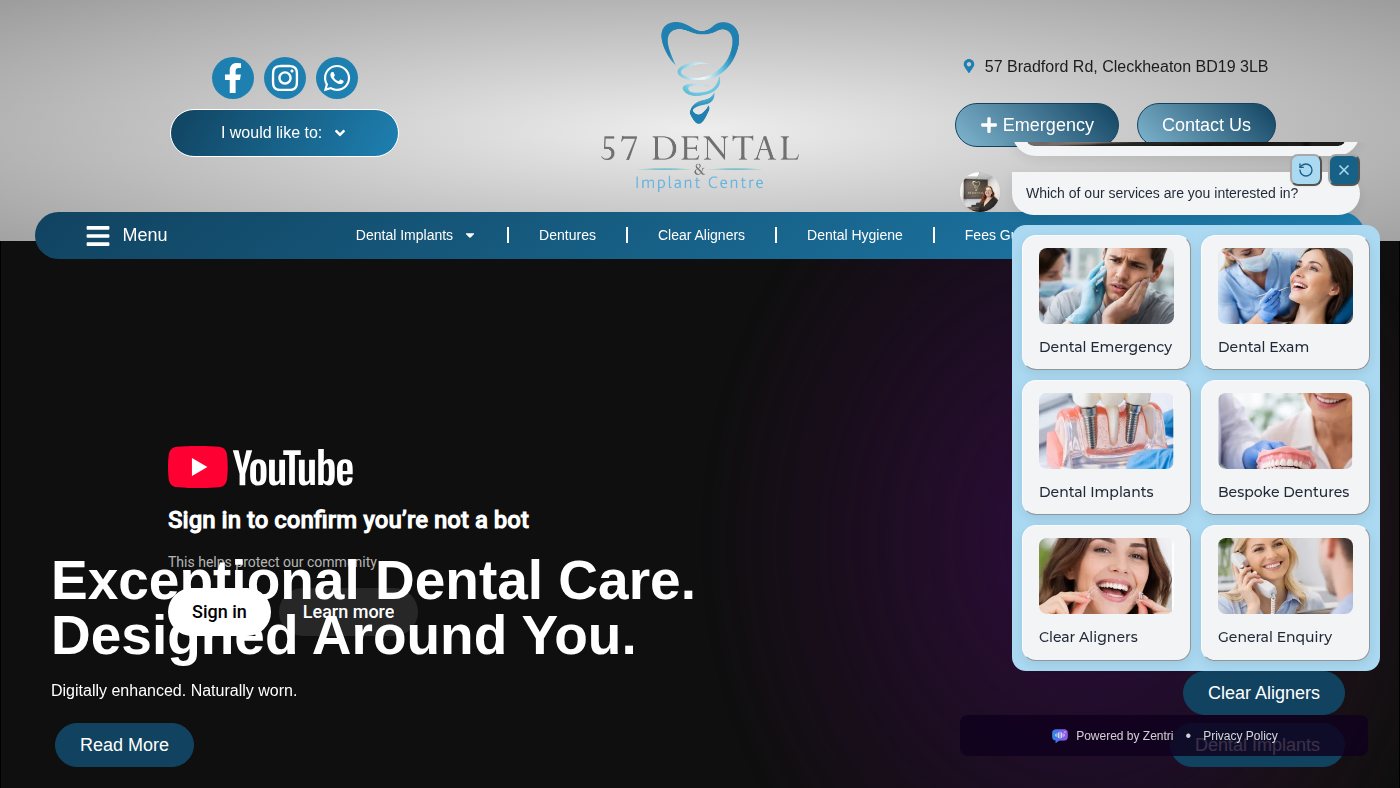 The home page of 57-dental.com