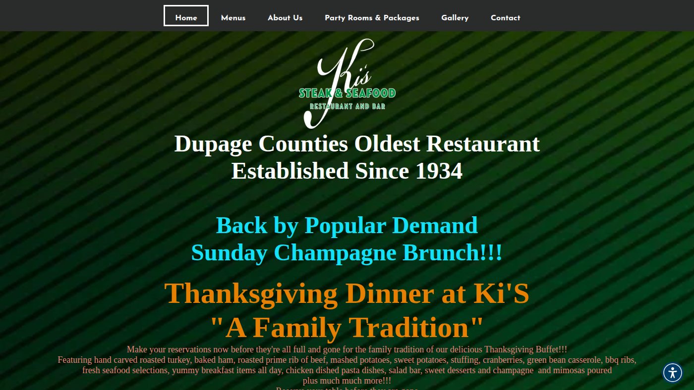 The home page of kissteakandseafood.com