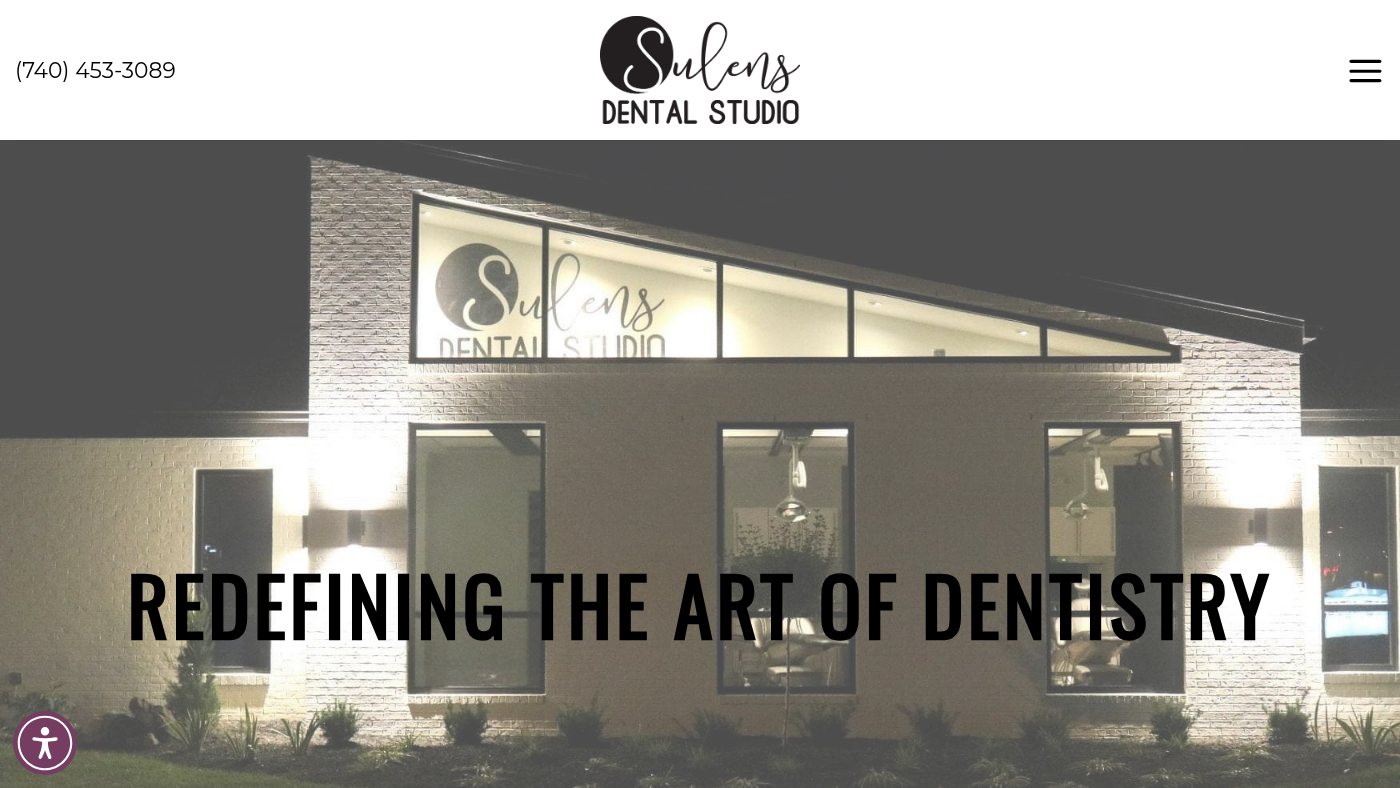 The home page of sulensdentalstudio.com