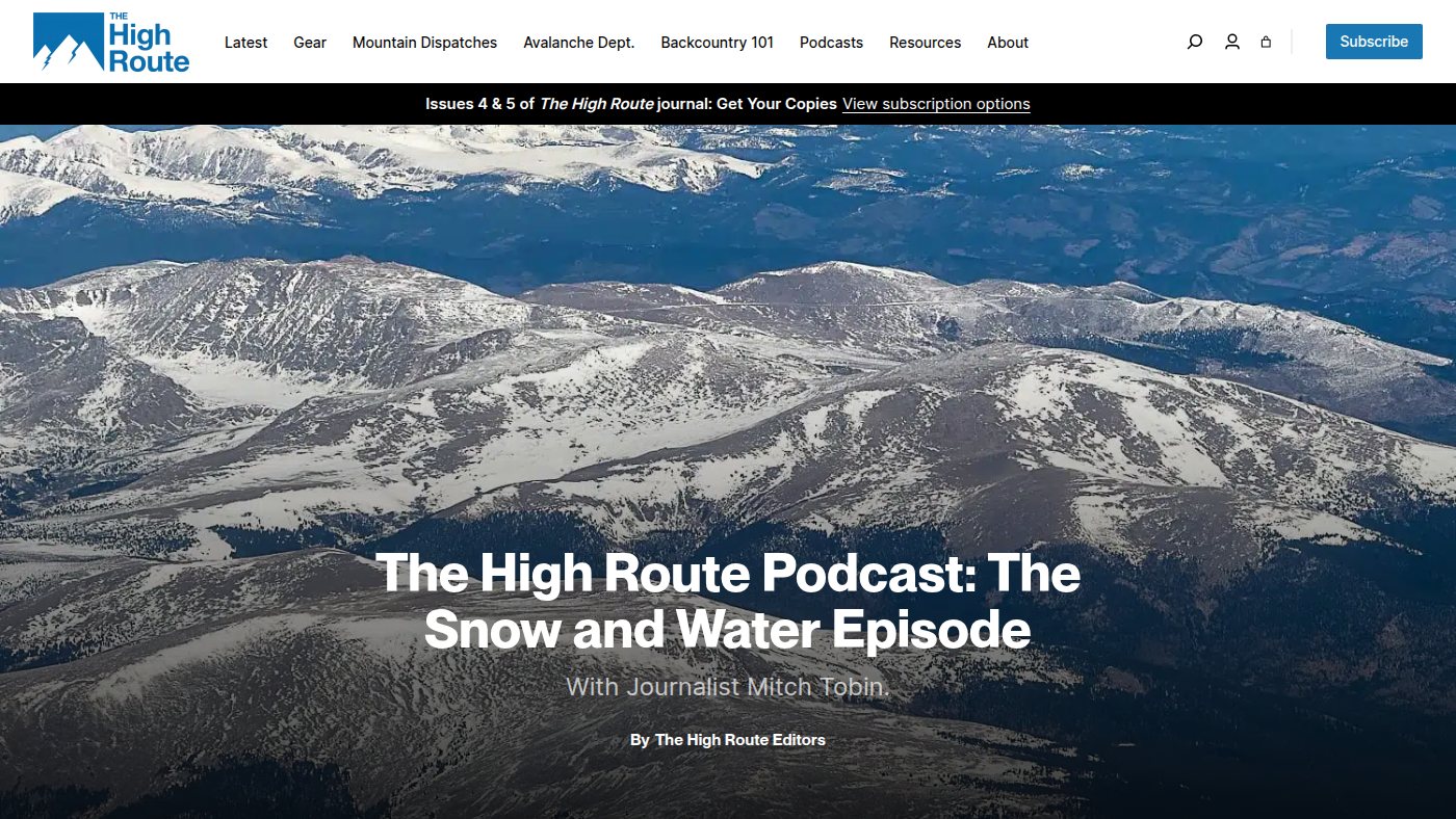 The home page of the-high-route.com