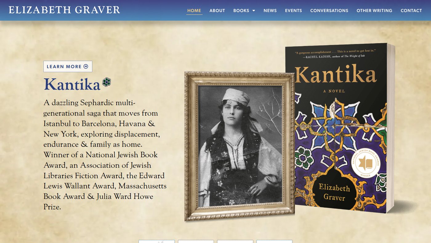 The home page of elizabethgraver.com
