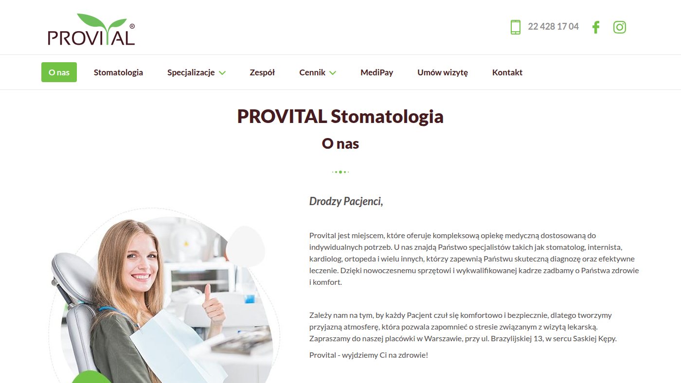 The home page of provital.pl
