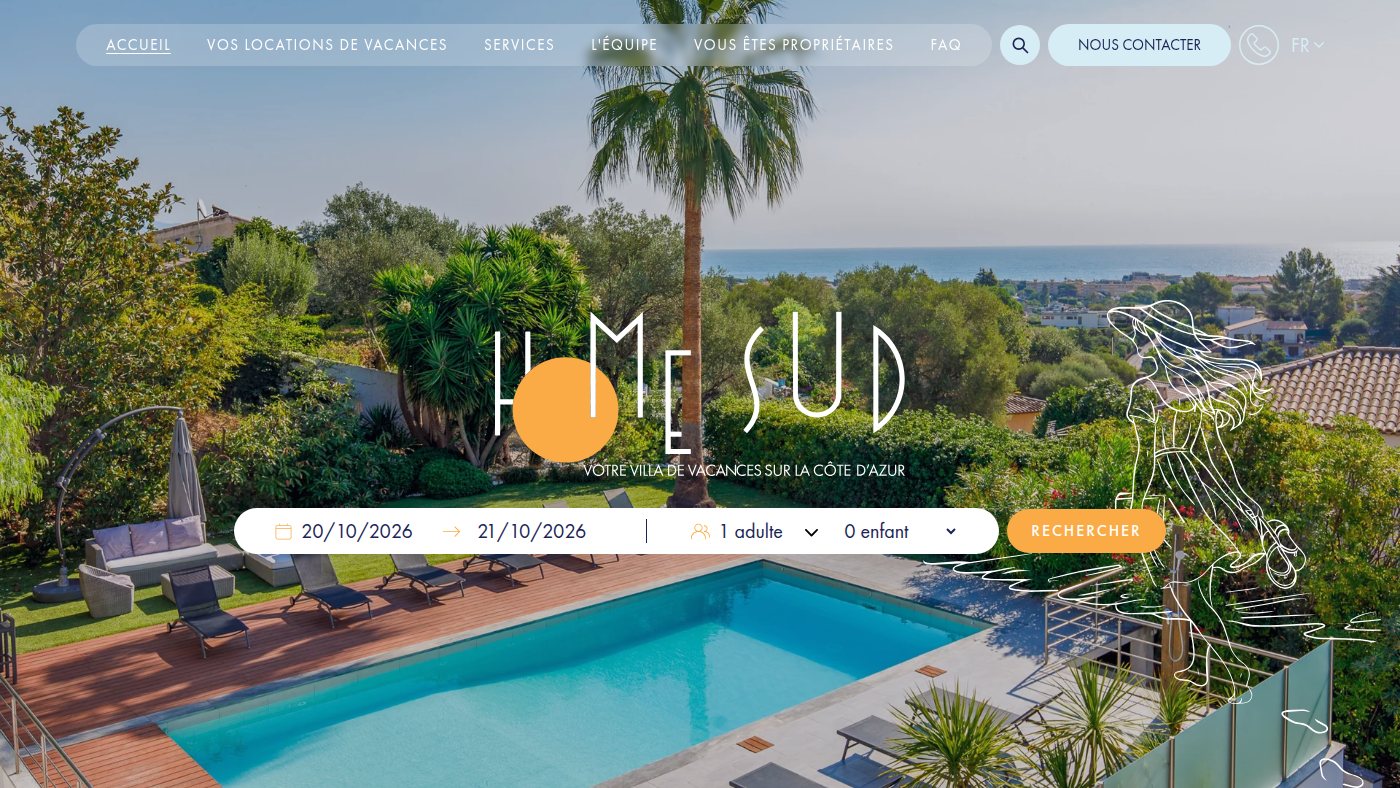 The home page of homesud.fr