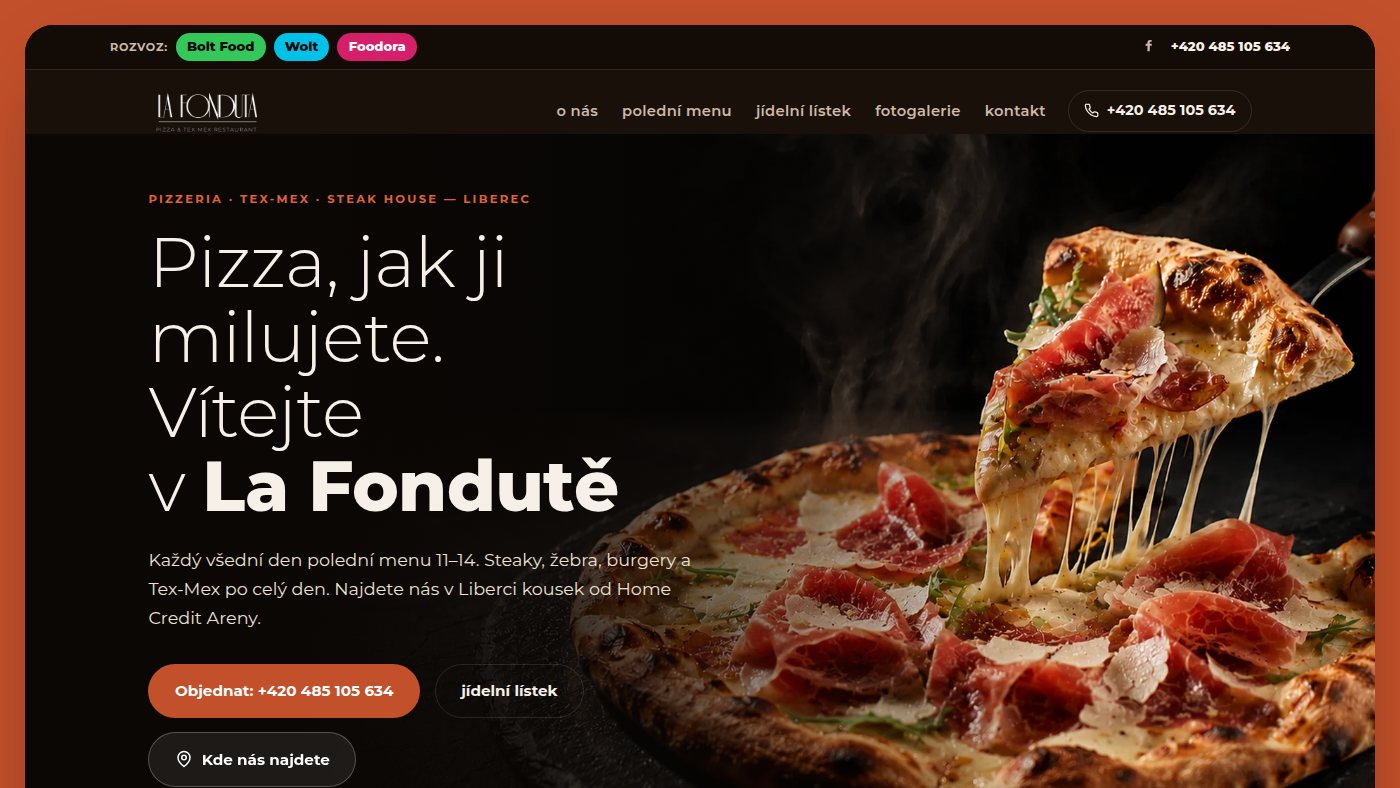 The home page of lafonduta.cz