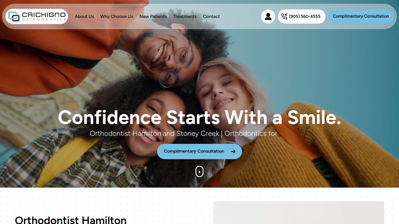 The home page of 4braces.ca